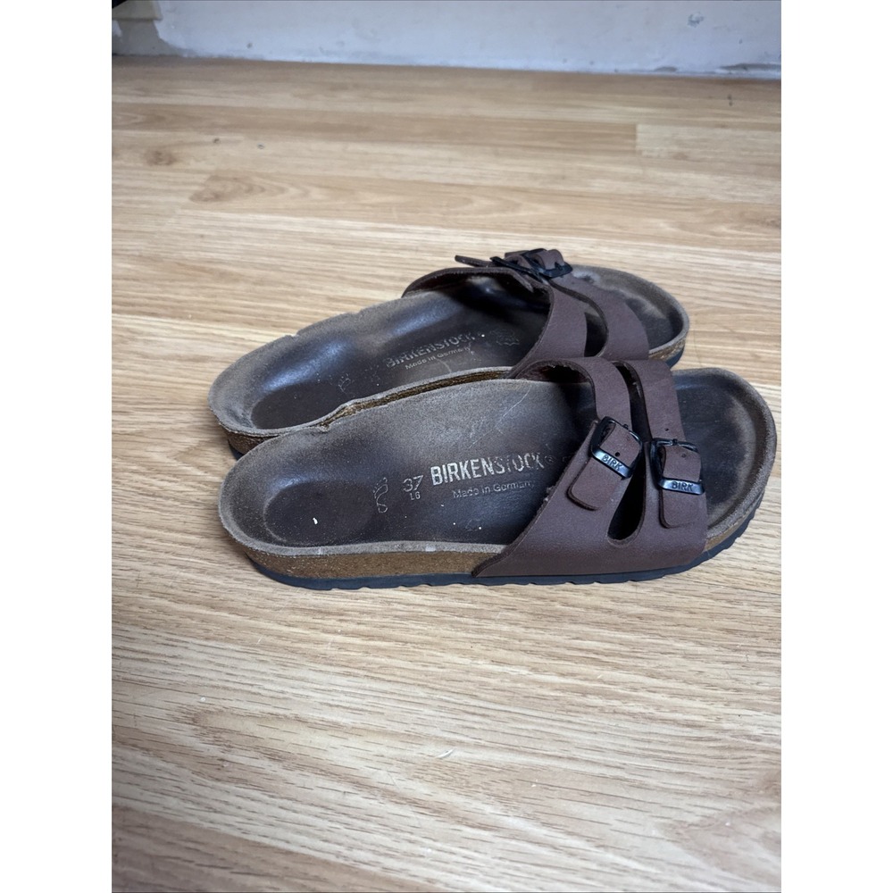 Birkenstock Ibiza Women Sz 37 US 6 Brown Leather Two Strap Sandals - Picture 4 of 7